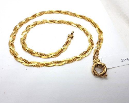 9ct 9ct Gold Fancy Pattern Twist Necklace Yellow Gold Necklace 45.5cm 8 ...