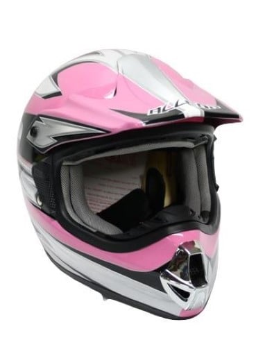 pink motorbike helmet