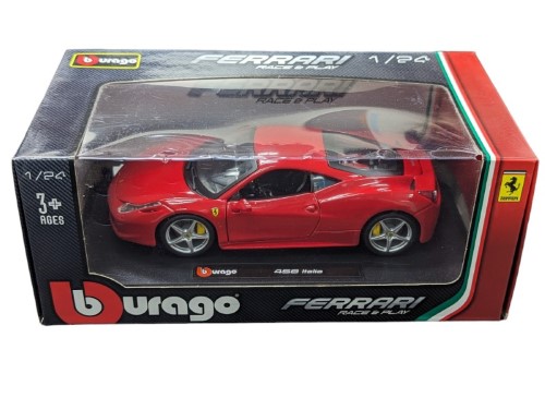 Burago Ferrari 458 Italia Race & Play 1/24 Red | 014600413680 | Cash ...