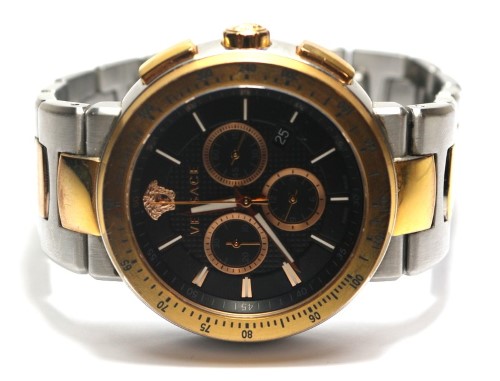 Versace silver tone cheap mystique chronograph watch