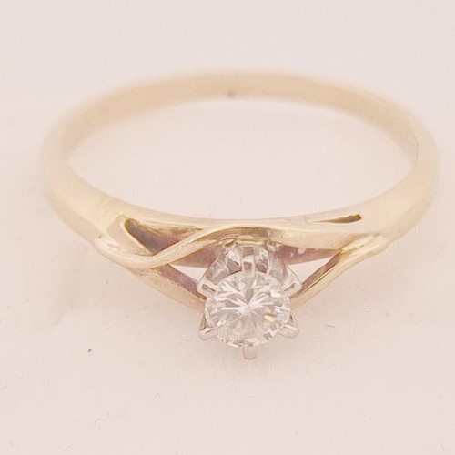 Solitaire Diamond Ring 18ct Yellow Gold Ladies Ring With Stone Size O 0 ...