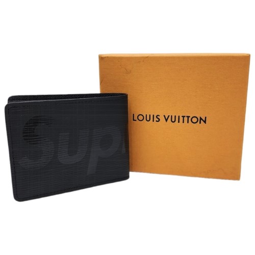 Louis Vuitton Louis Vuitton x Supreme Slender Wallet Black Epi