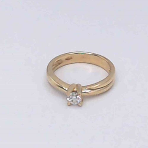 18 K Solitaire Dia Ring G Colour Vs2 18ct Yellow Gold Ladies Diamond ...
