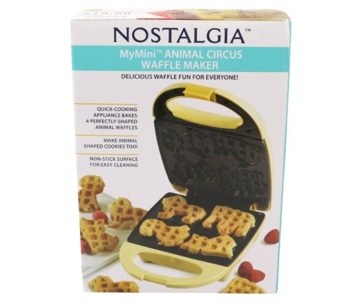 Nostalgia Mymini™ Animal Circus Waffle Maker, Yellow | 050100225550 ...