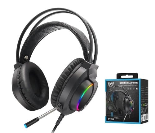 Moveteck Gamer Gaming Headphones Built In Microphone Led Lights