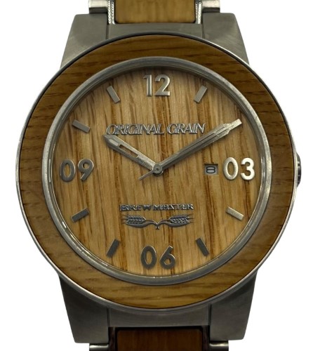 Original Grain Wood Wrist Watch | Brewmaster Collection 42MM Analog Watch |  Wood and Stainless Steel Watch Band | Japanese Quartz Movement | German Oak  Beer Barrel Wood - Walmart.com