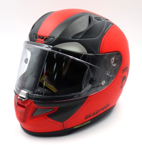 black deadpool motorcycle helmet