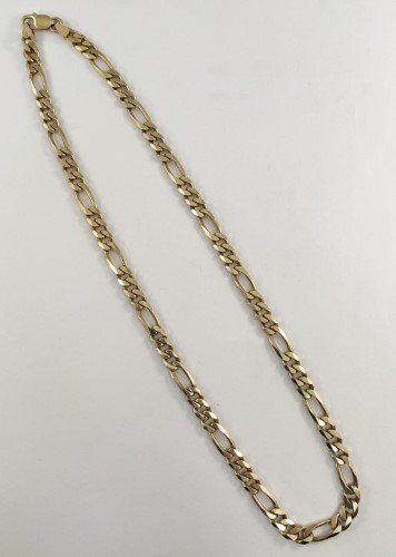 9ct 7mm Figaro Chain Necklace 55cm Yellow Gold Necklace 55cm 48.6G ...