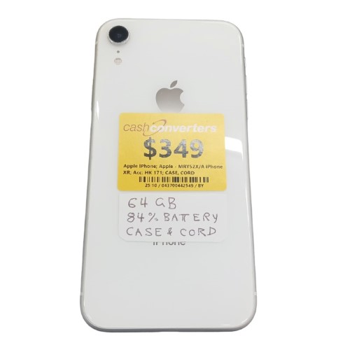 Apple iPhone Xr Mry52x/A 64GB Black | 043700442549 | Cash Converters