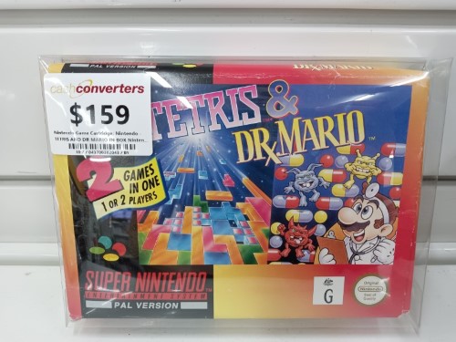 Tetris And Dr Mario In Box Nintendo Entertainment System (NES) |  043700382043 | Cash Converters