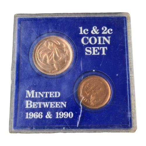 Royal Australian Mint 1C & 2C Coin Set Brown | 003000250424 | Cash ...