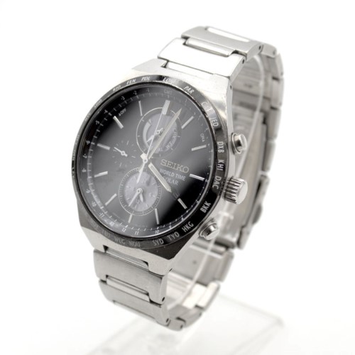 Seiko Watch Mens V195-0Ae0, World Time Solar | 001000292123 | Cash  Converters