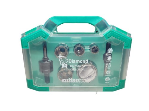 Sutton Tools 5 Piece Diamond Hole Saw Kit Green 057400019458