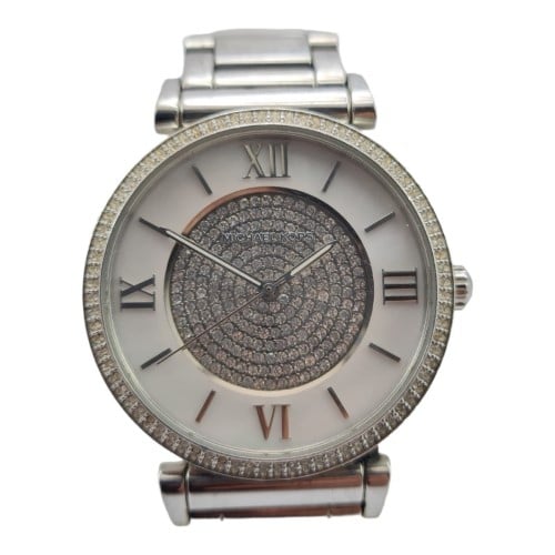 Michael Kors Caitlin Silver Crystal Pave Quartz Watch Ladies Mk-3355 |  042400189121 | Cash Converters