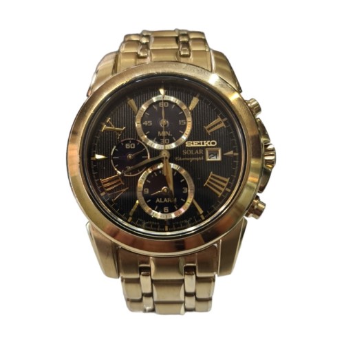 Seiko Watch Mens V172 0An0 Solar Chronograph 051600137570 Cash