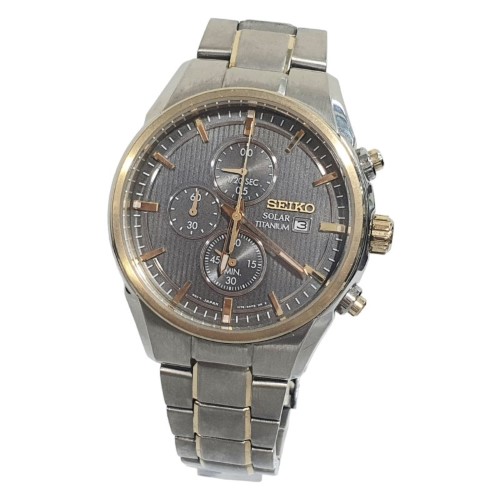 Seiko Watch Mens V176 0Af0 Solar Titanum