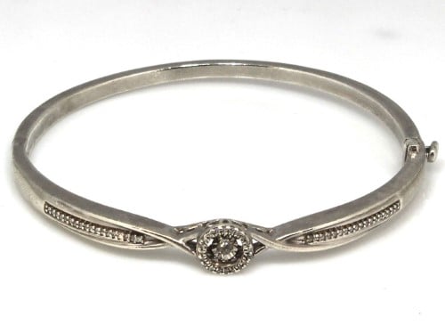 Michael Hill Silver Diamond Bangle - 6cm 14.7G | 033000311813 | Cash ...