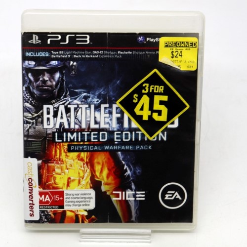 Battlefield 3: Limited Edition Physical Warfare Pack Playstation 3 (PS3 ...