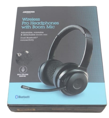 J Burrows Wireless Pro Headphones With Boom Mic Jb19bf18 Black