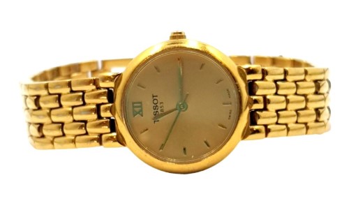 Tissot Watch Ladies Vintage Gold Tone Quartz Watch S825