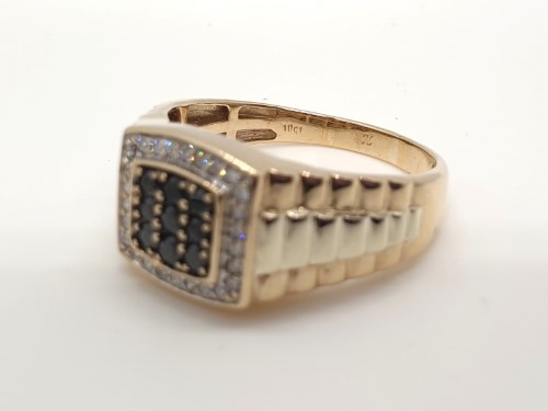 10ct Two Tone Gold Mens Diamond Ring Size Z4 0.49ct TDW | 028200123363 ...