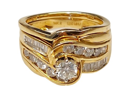Michael Hill 2 PC Set 14ct Yellow Gold Ladies Ring Size M ...