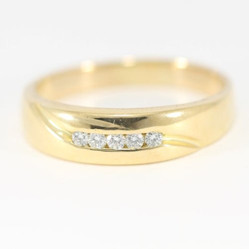 18ct Yellow Gold Mens Diamond Ring Size V 0.17ct TDW | 040800392266 ...