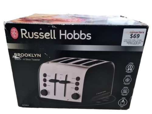 Russel Hobbs Brooklyn Black 4 Slice Toaster | 001500686392 | Cash ...