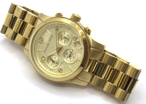 Timeless Gold Tone Chronograph Watch by Michael Kors