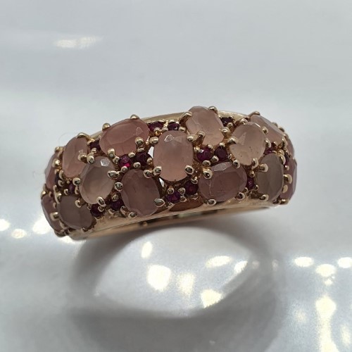 14 Ct Rose Gold Quartz & Ruby Ring 14ct Yellow Gold Ladies Ring With 