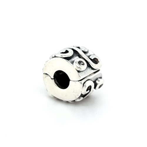 Pandora Pink Tendril Clip (790380 Rrp.$69) Silver Charm 2.48G ...