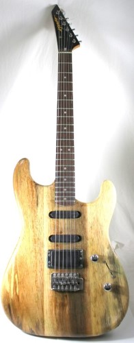 wooden electric guitar