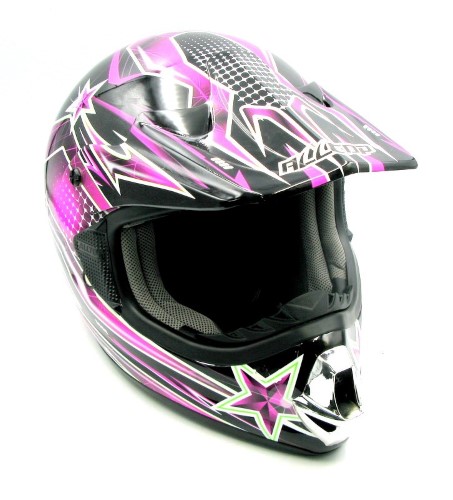 black and pink motorcycle helmet