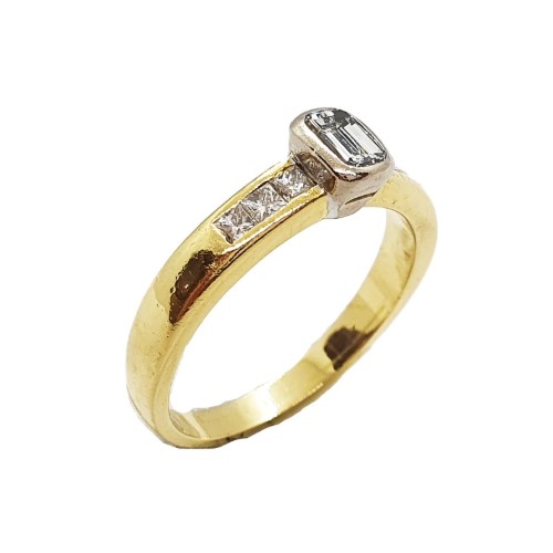 18ct Yellow Gold Ladies Diamond Diamond Ring Size O | 042900142273 ...