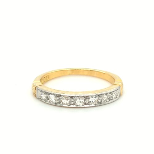 18ct Yellow & White Gold Handmade Diamond Ring TDW: 0.21ct Val: $2599 ...