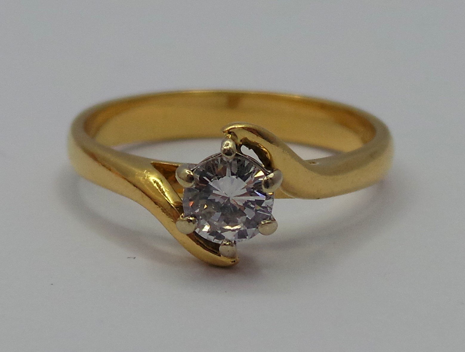 0.41ct 18ct Yellow Gold Ladies Diamond Diamond Ring Size R