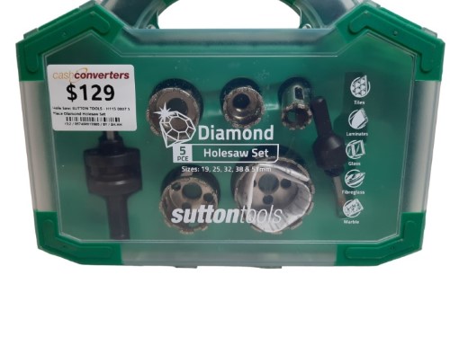 Sutton Tools 5 Piece Diamond Holesaw Set Green 057400013880