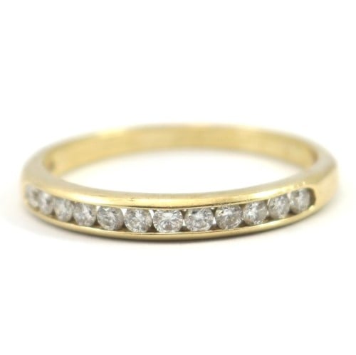 10k Michael Hill 0.12cts Tdw Yellow Gold Ladies Diamond Ring Size O 